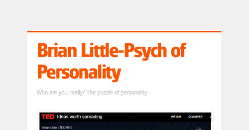 Brian Little-Psych of Personality