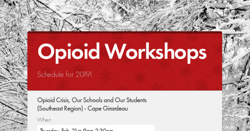 Opioid Workshops