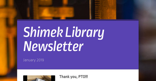 Shimek Library Newsletter