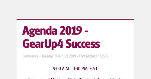Agenda 2019 - GearUp4 Success