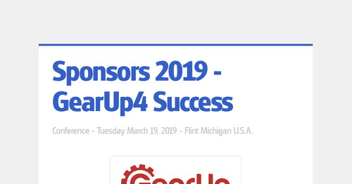 Sponsors 2019 - GearUp4 Success