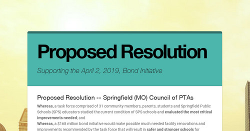 Proposed Resolution