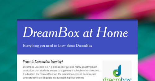 DreamBox at Home