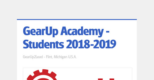 GearUp Academy - Students 2018-2019