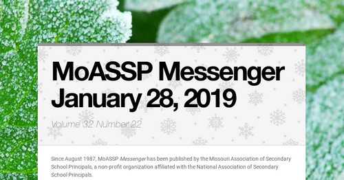 MoASSP Messenger January 28, 2019