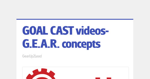 GOAL CAST videos- G.E.A.R. concepts