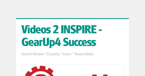 Videos 2 INSPIRE  - GearUp4 Success