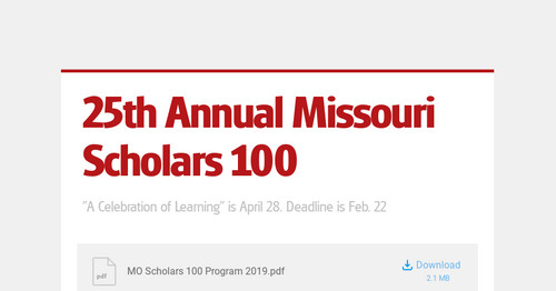 25th Annual Missouri Scholars 100