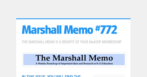 Marshall Memo #772