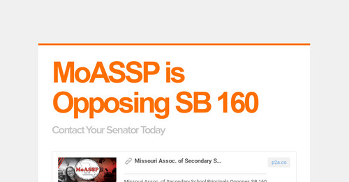 MoASSP is Opposing SB 160