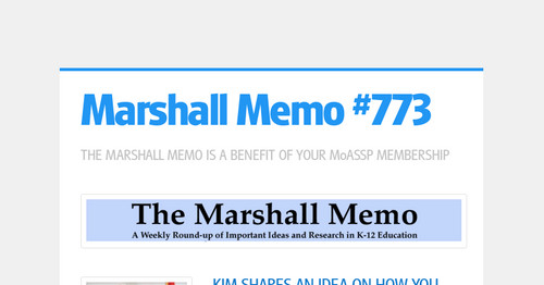 Marshall Memo #773