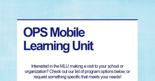 OPS Mobile Learning Unit