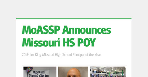 MoASSP Announces Missouri HS POY