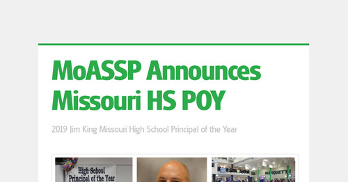 MoASSP Announces Missouri HS POY
