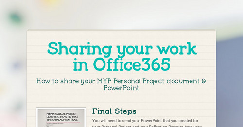 Sharing your work in Office365