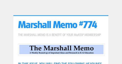 Marshall Memo #774