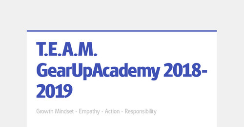 TEAM GearUpAcademy 2018-2019