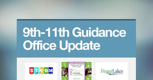 9th-11th Guidance Office Update