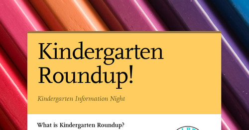 Kindergarten Roundup!