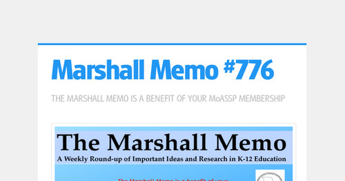 Marshall Memo #776