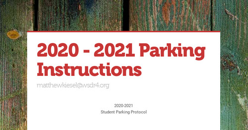 Senior Parking Instructions