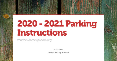 2020 - 2021 Parking Instructions