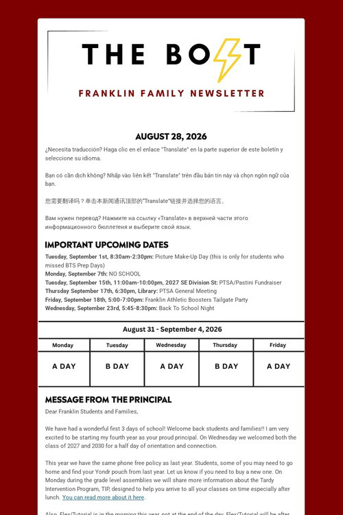 Weekly Family Newsletter