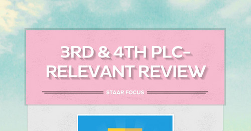 3rd & 4th  PLC-Relevant Review