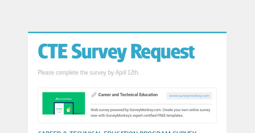 CTE Survey Request