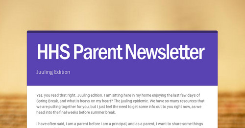 HHS Parent Newsletter