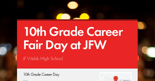 10th Grade Career Fair Day at JFW