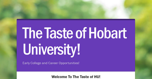 The Taste of Hobart University!