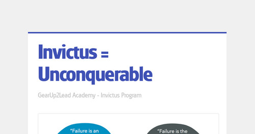 Invictus = Unconquerable