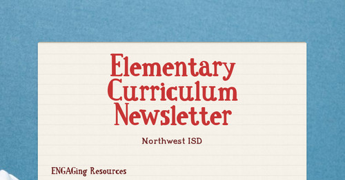 Elementary Curriculum Newsletter