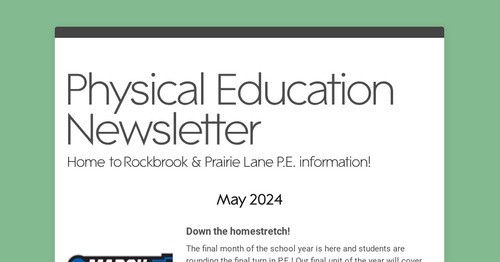 Physical Education Newsletter