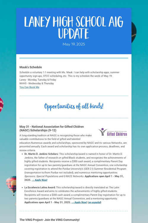 Laney High School AIG Update