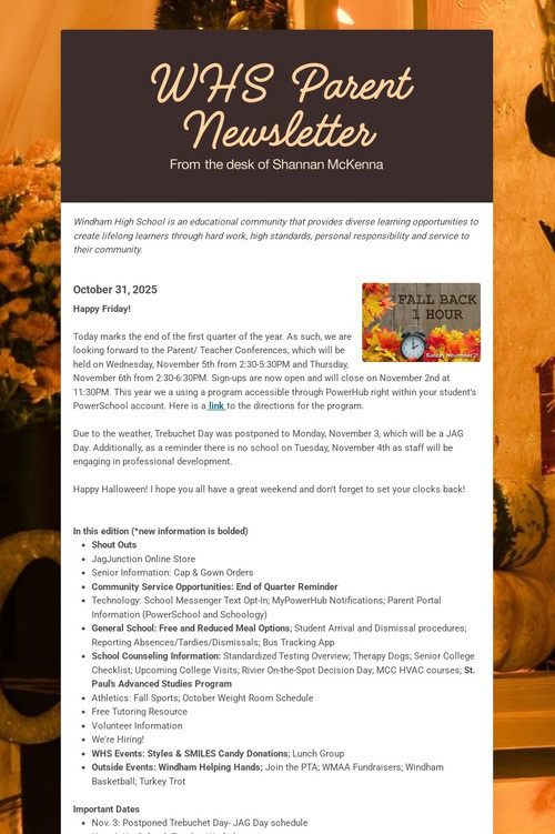 WHS Parent Newsletter