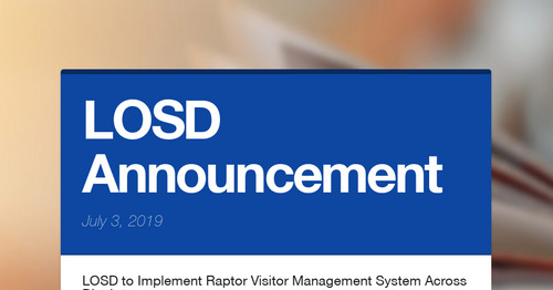 LOSD Announcement
