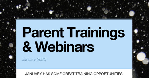 Parent Trainings & Webinars