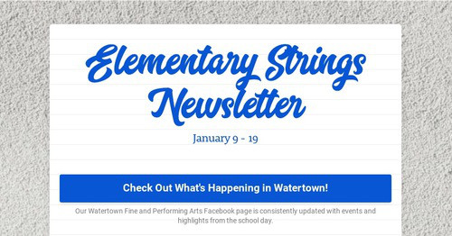 Elementary Strings Newsletter