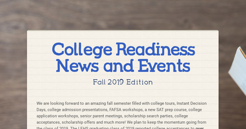 College Readiness News and Events