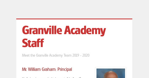 Granville Academy Staff