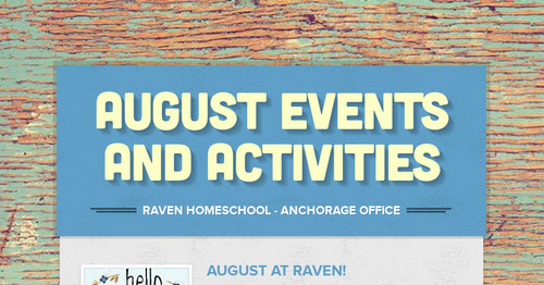 August Events and Activities