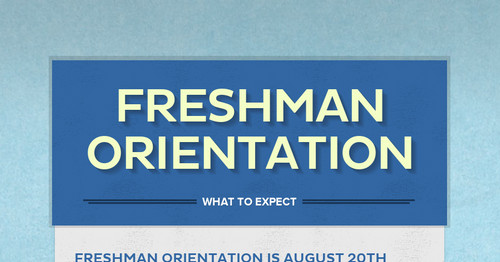 Freshman Orientation