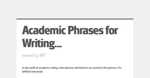 Academic Phrases for Writing...
