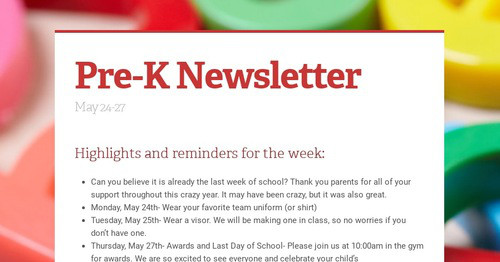 Pre-K Newsletter