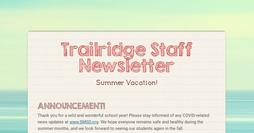 Trailridge 7th Grade Newsletter