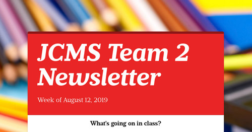 JCMS Team 2 Newsletter