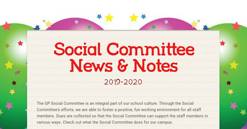 Social Committee News & Notes