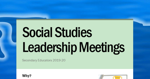 Social Studies Leadership Meetings